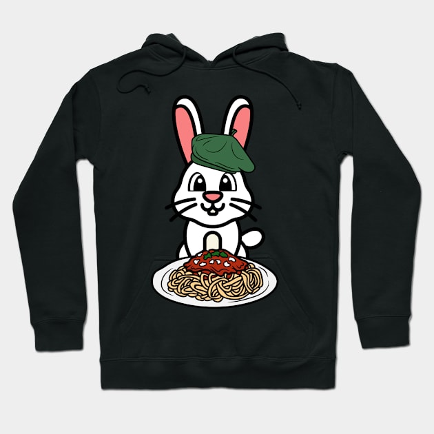 Cute bunny eating spaghetti Hoodie by Pet Station